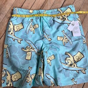 Kids Swim Shorts with Cartoon Print - Blue